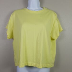 Banana Republic Yellow Umbrella Supima Boxy Crop Tee Shirt Size M